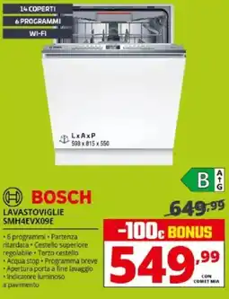 Comet BOSCH LAVASTOVIGLIE SMH4EVX09E offerta