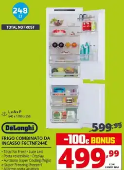 Comet DeLonghi FRIGO COMBINATO DA INCASSO F6CTNF244E offerta