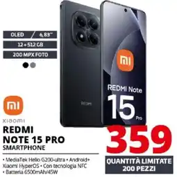 Comet Xiaomi redmi note 15 pro smartphone offerta