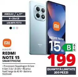 Comet Xiaomi redmi note 15 smartphone offerta