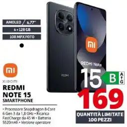 Comet Xiaomi redmi note 15 smartphone offerta