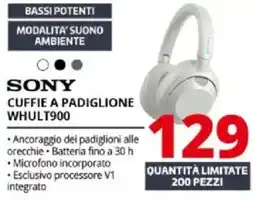 Comet SONY CUFFIE A PADIGLIONE WHULT900 offerta