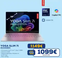 Euronics Lenovo YOGA Slim 7I 83JX00BEIX offerta