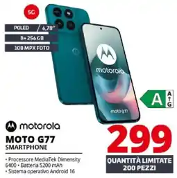 Comet Motorola moto G77 smartphone offerta