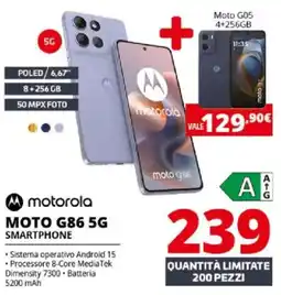 Comet Motorola moto G86 5G smartphone offerta