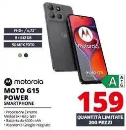 Comet Motorola moto G15 power smartphone offerta