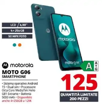 Comet Motorola moto G06 smartphone offerta