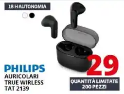 Comet Philips auricolari true wirless tat 2139 offerta