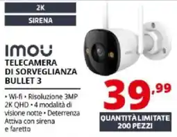 Comet Imou telecamera di sorveglianza bullet 3 offerta