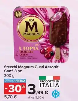 Carrefour Stecchi Magnum Gusti Assortiti Conf. 3 pz offerta