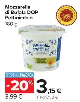Carrefour Mozzarella di Bufala DOP Pettinicchio offerta