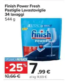Carrefour Finish Power Fresh Pastiglie Lavastoviglie 34 lavaggi offerta