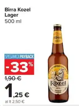 Carrefour Birra Kozel Lager offerta