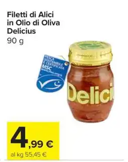 Carrefour Filetti di Alici in Olio di Oliva Delicius offerta