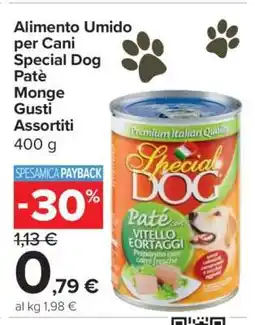 Carrefour Alimento Umido per Cani Special Dog Patè Monge Gusti Assortiti offerta