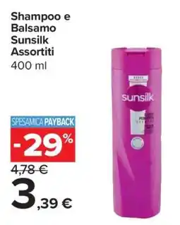 Carrefour Shampoo e Balsamo Sunsilk Assortiti offerta