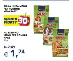 Esselunga Menù per conigli nani offerta