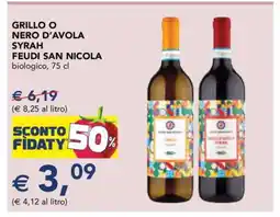 Esselunga GRILLO O NERO D'AVOLA SYRAH FEUDI SAN NICOLA offerta