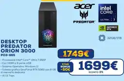 Euronics DESKTOP PREDATOR ORION 3000 PO3-665 offerta