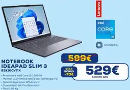 Euronics Lenovo NOTEBOOK IDEAPAD SLIM 3 83K100V7IX offerta