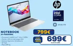 Euronics hp NOTEBOOK 15-FD2009NL offerta