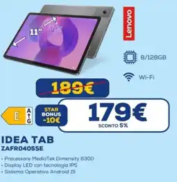 Euronics Lenovo IDEA TAB ZAFR0405SE offerta