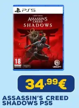 Euronics ASSASSIN'S CREED SHADOWS PS5 offerta