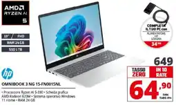 Comet hp OMNIBOOK 3 NG 15-FN0015NL offerta