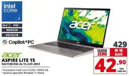 Comet acer ASPIRE LITE 15 NOTEBOOK AL 15-33P-305T offerta