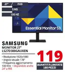 Comet SAMSUNG MONITOR 27" LS27D300GAUXEN offerta