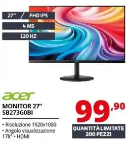 Comet acer MONITOR 27" SB273GOBI offerta