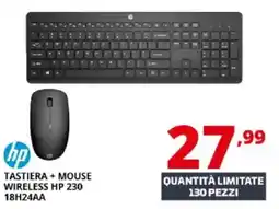 Comet hp TASTIERA + MOUSE WIRELESS HP 230 18H24AA offerta