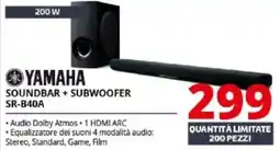 Comet YAMAHA SOUNDBAR + SUBWOOFER SR-B40A offerta