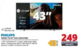 Comet PHILIPS SMART TV 43" UHD 43PUS7000 offerta
