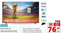 Comet Hisense 85A69Q Smart TV 85" 4K offerta