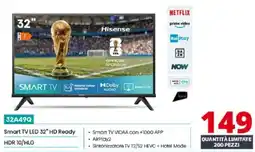 Comet Hisense 32A49Q Smart TV LED 32" HD Ready offerta