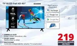 Comet TCL TV QLED Full HD 40" 40S59K offerta