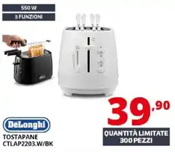 Comet DeLonghi TOSTAPANE CTLAP2203.W/BK offerta