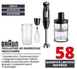 Comet BRAUN FRULLATORE AD IMMERSIONE MQ55254MBK offerta