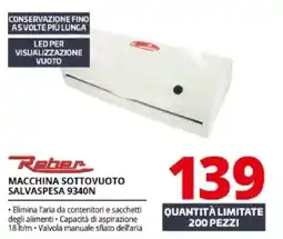 Comet Reber MACCHINA SOTTOVUOTO SALVASPESA 9340N offerta