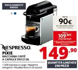 Comet NESPRESSO PIXIE MACCHINA CAFFÈ A CAPSULE EN127.BL offerta