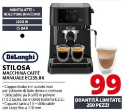 Comet DeLonghi MACCHINA CAFFÈ MANUALE EC235.BK offerta