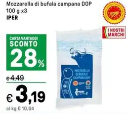 Iper La Grande Mozzarella di bufala campana DOP IPER offerta
