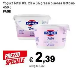 Iper La Grande Yogurt Total 0%, 2% o 5% grassi o senza lattosio FAGE offerta