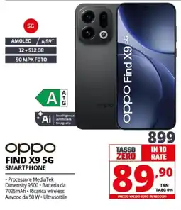 Comet oppo FIND X9 5G SMARTPHONE offerta