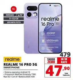 Comet REALME 16 PRO 5G SMARTPHONE offerta