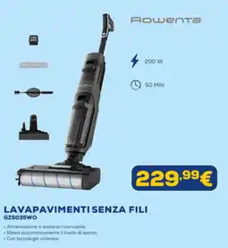 Euronics Rowenta LAVAPAVIMENTI SENZA FILI GZ5035WO offerta