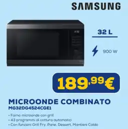Euronics SAMSUNG MICROONDE COMBINATO MG32DG4524CGE1 offerta