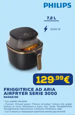 Euronics PHILIPS FRIGGITRICE AD ARIA AIRFRYER SERIE 3000 NA342/00 offerta