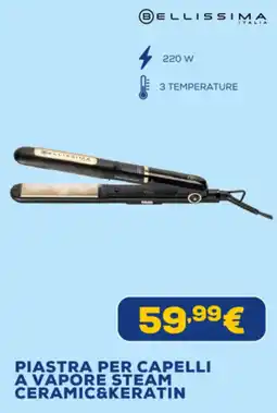 Euronics Bellissima piastra per capelli a vapore steam ceramic&keratin offerta